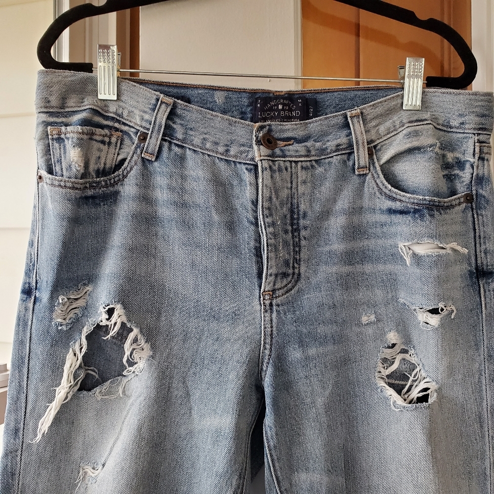 Lucky brand destroyed mid rise mom jeans 4 27 - Picture 7 of 12